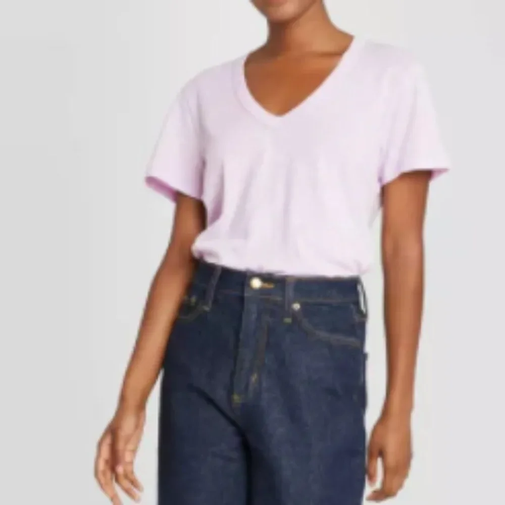 Universal Thread Purple Tee Womens Small Short Sleeve V-Neck Lounge Summer Basic - Picture 4 of 6